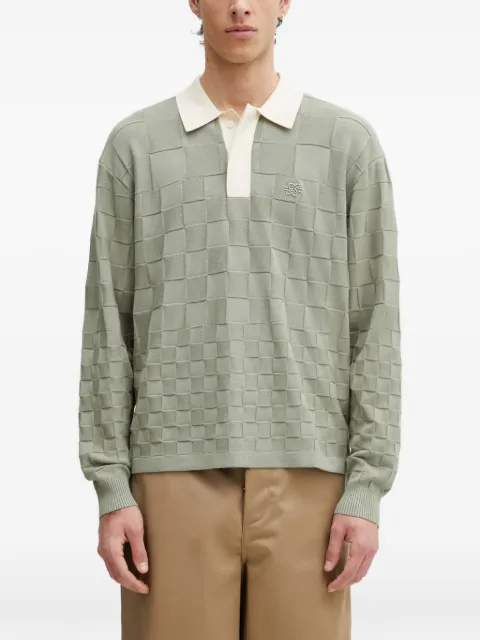 Filling Pieces Rugbycheckerboard-knit long-sleeve sweatshirt