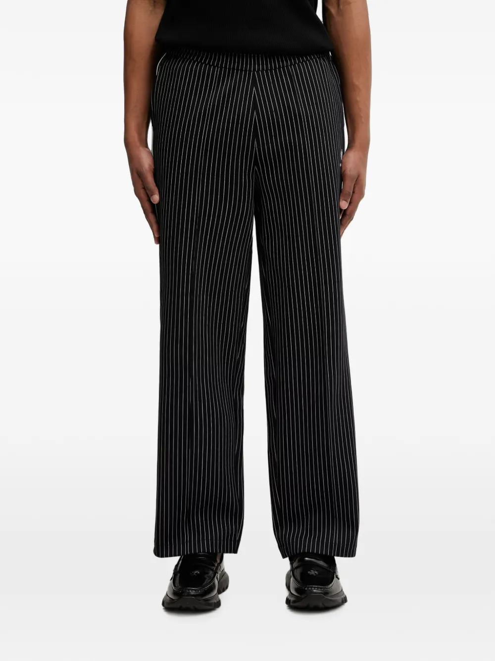 Fred Perry pinstripe-print track pants - Black