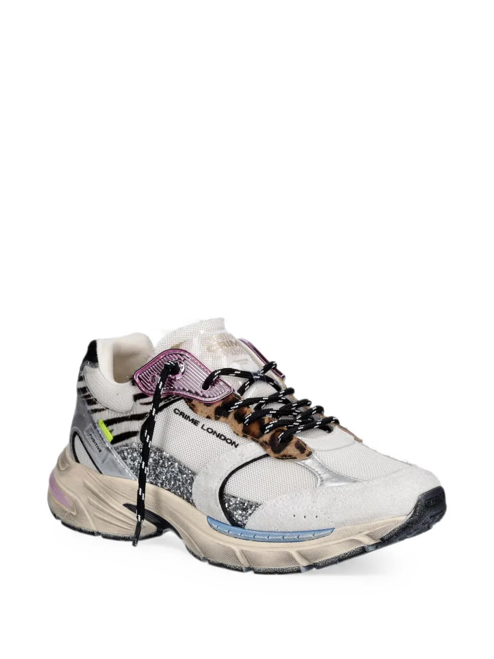 Crime London Fugitive 9094 glitter-details sneakers Beige
