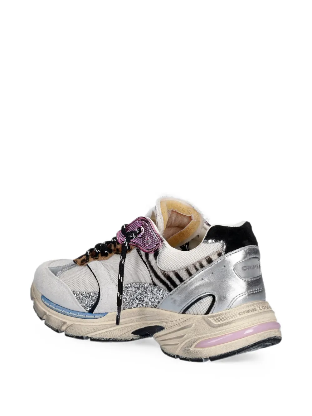 Crime London Fugitive 9094 glitter-details sneakers Beige