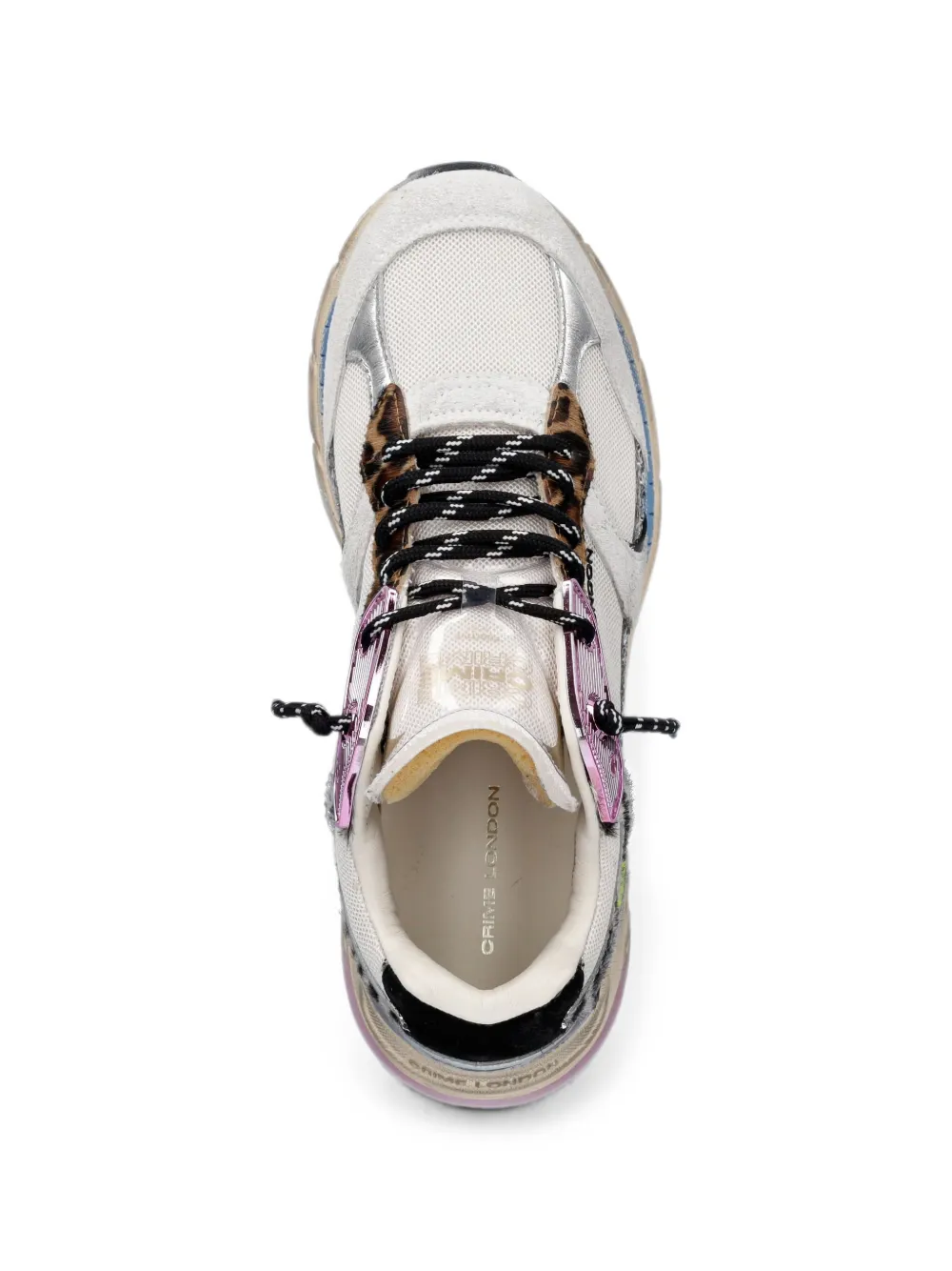 Crime London Fugitive 9094 glitter-details sneakers Beige