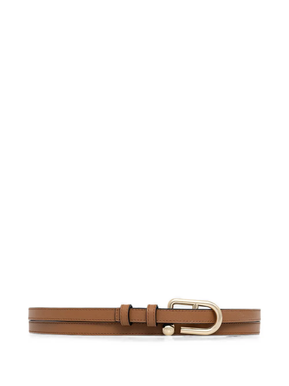 Furla Cintura in pelle con fibbia logata - Marrone