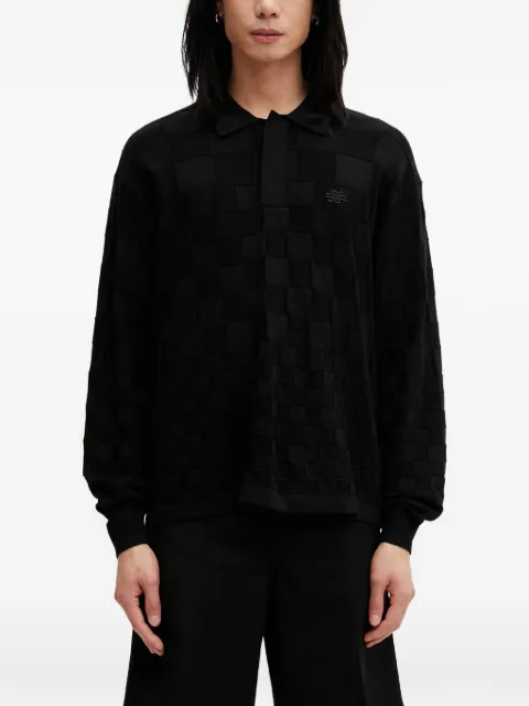 Filling Pieces Rugby check-pattern logo-embroidered sweatshirt