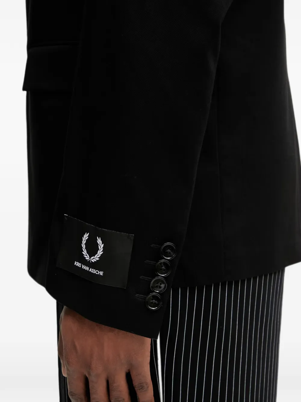 Fred Perry Blazer met enkele rij knopen Zwart