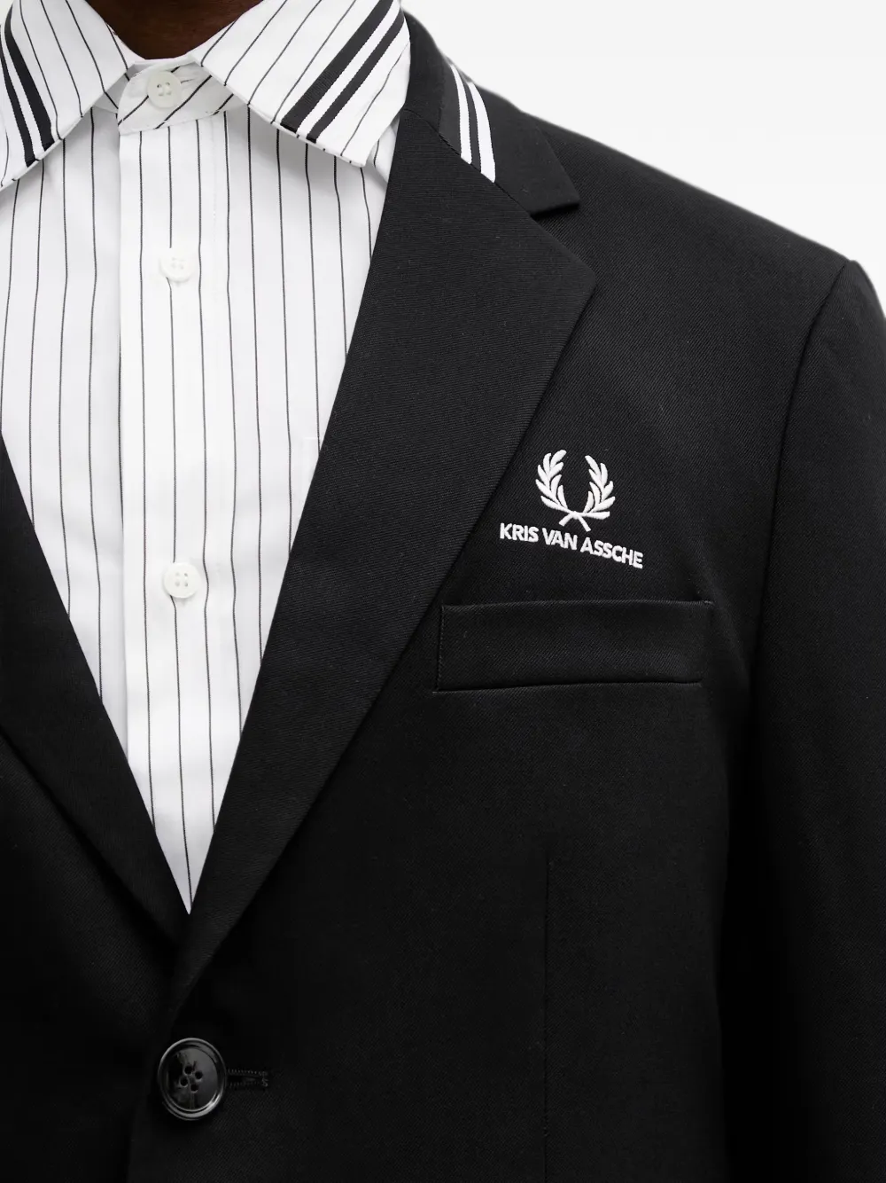Fred Perry Blazer met enkele rij knopen Zwart