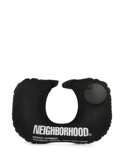 Neighborhood logo-print inflatable neck pillow