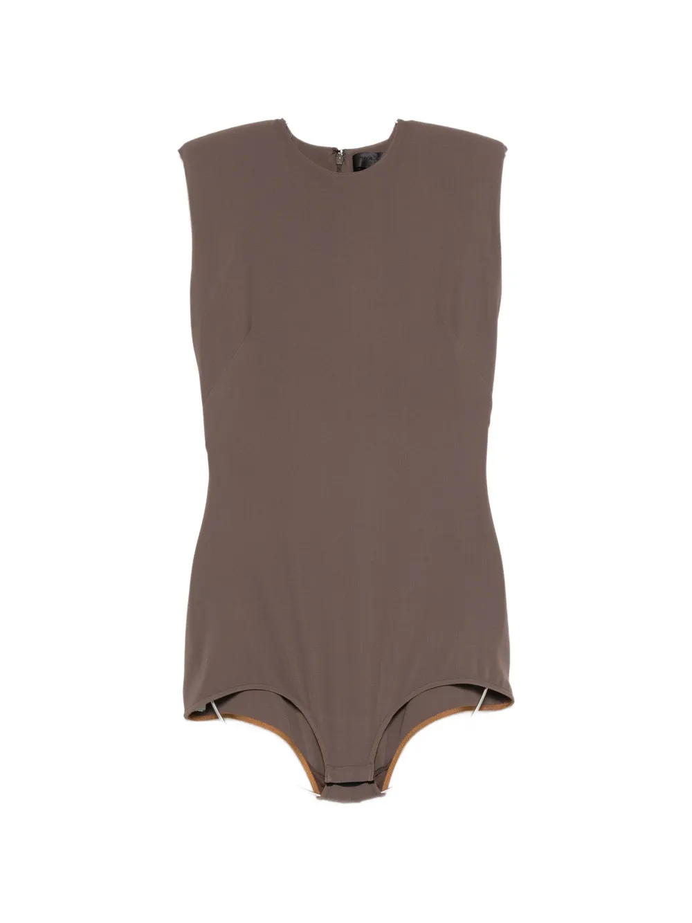 Mugler padded-shoulder sleeveless bodysuit - Brown