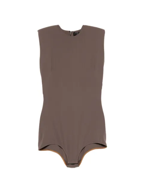 Mugler padded-shoulder sleeveless bodysuit