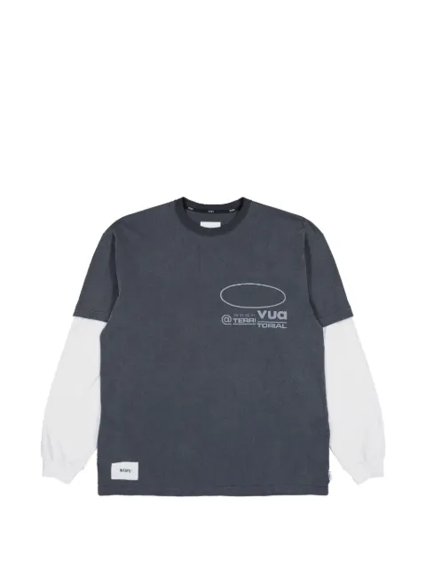 WTAPS SLDR logo-print layered-sleeve T-shirt