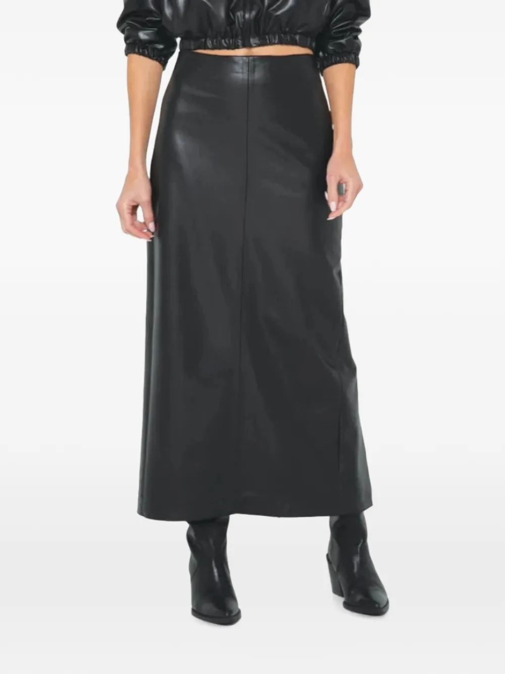 JBQ Daphne side-slit maxi skirt - Nero