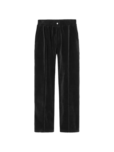 OAS Company velour-texture straight-leg trousers