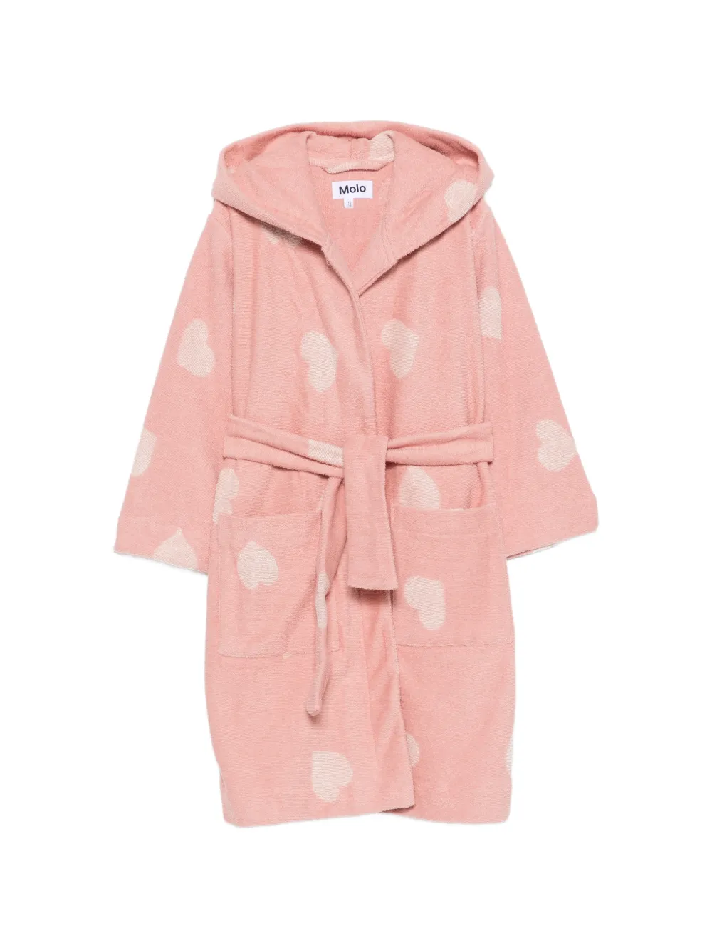 Molo Wyn heart-pattern hooded robe - Rosa