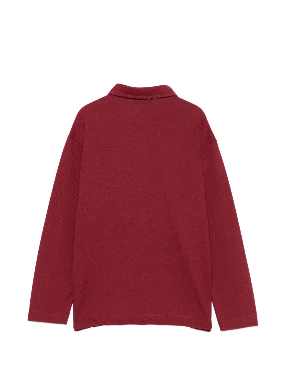ETRO KIDS Poloshirt met Pegaso-patch en lange mouwen Rood