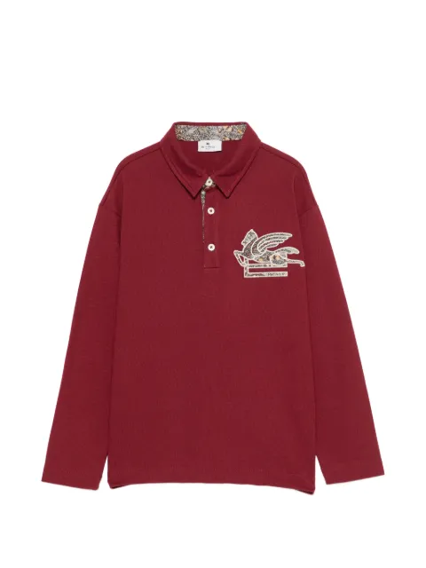 ETRO KIDS playera tipo polo con parche Pegaso