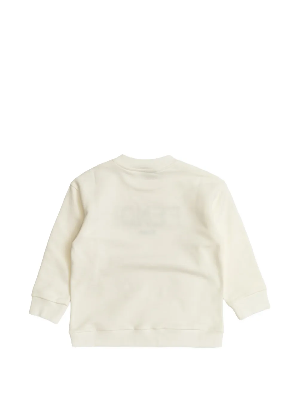 Fendi Kids Sweater met geborduurde bloemen en logo Beige