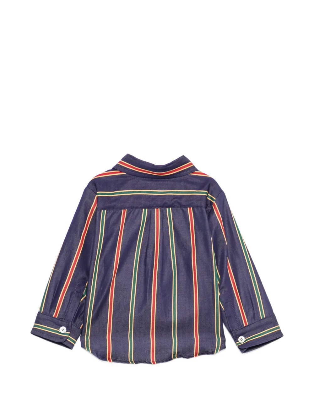 ETRO KIDS Gestreept shirt met Pegasus-borduurwerk Blauw