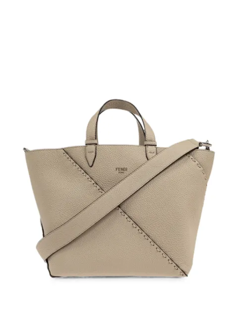 FENDI Selleria whipstitch leather tote bag