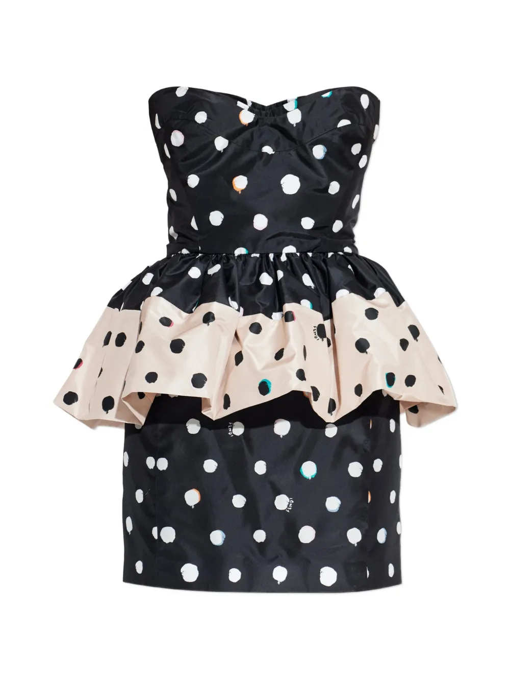 FENDI Abito corto a pois - Nero