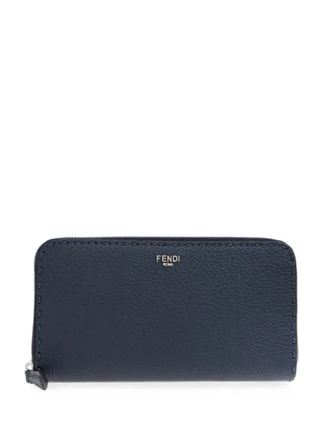 FENDI Selleria zip-around pebbled wallet