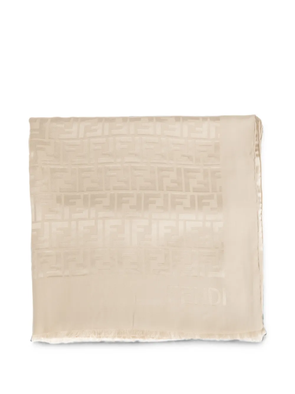 FENDI Sciarpa con logo FF jacquard - Toni neutri