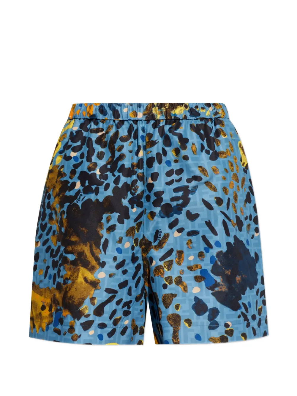 FENDI abstract-print shorts - Blue