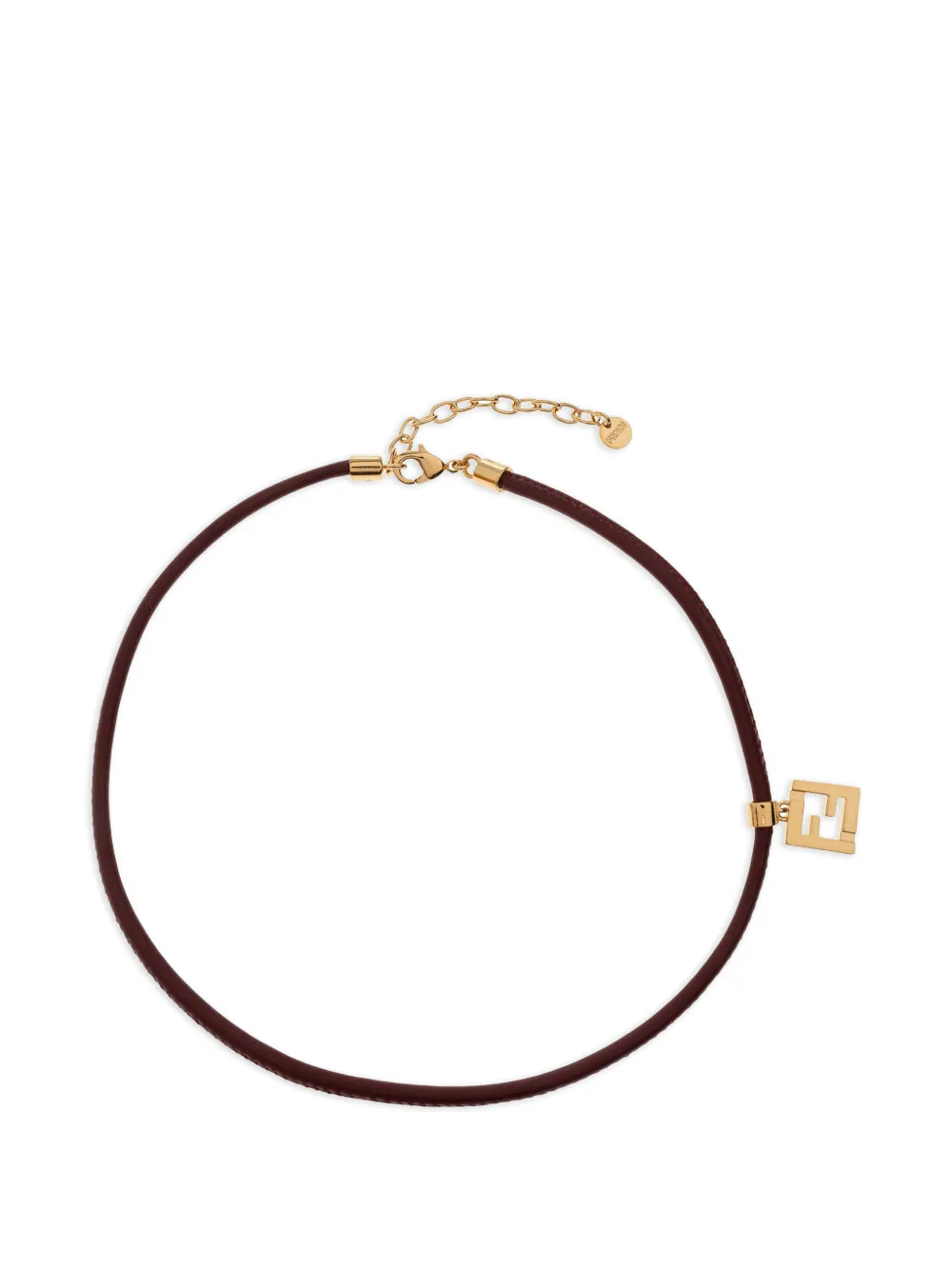 FENDI Lederarmband mit FF-Logo - Gold