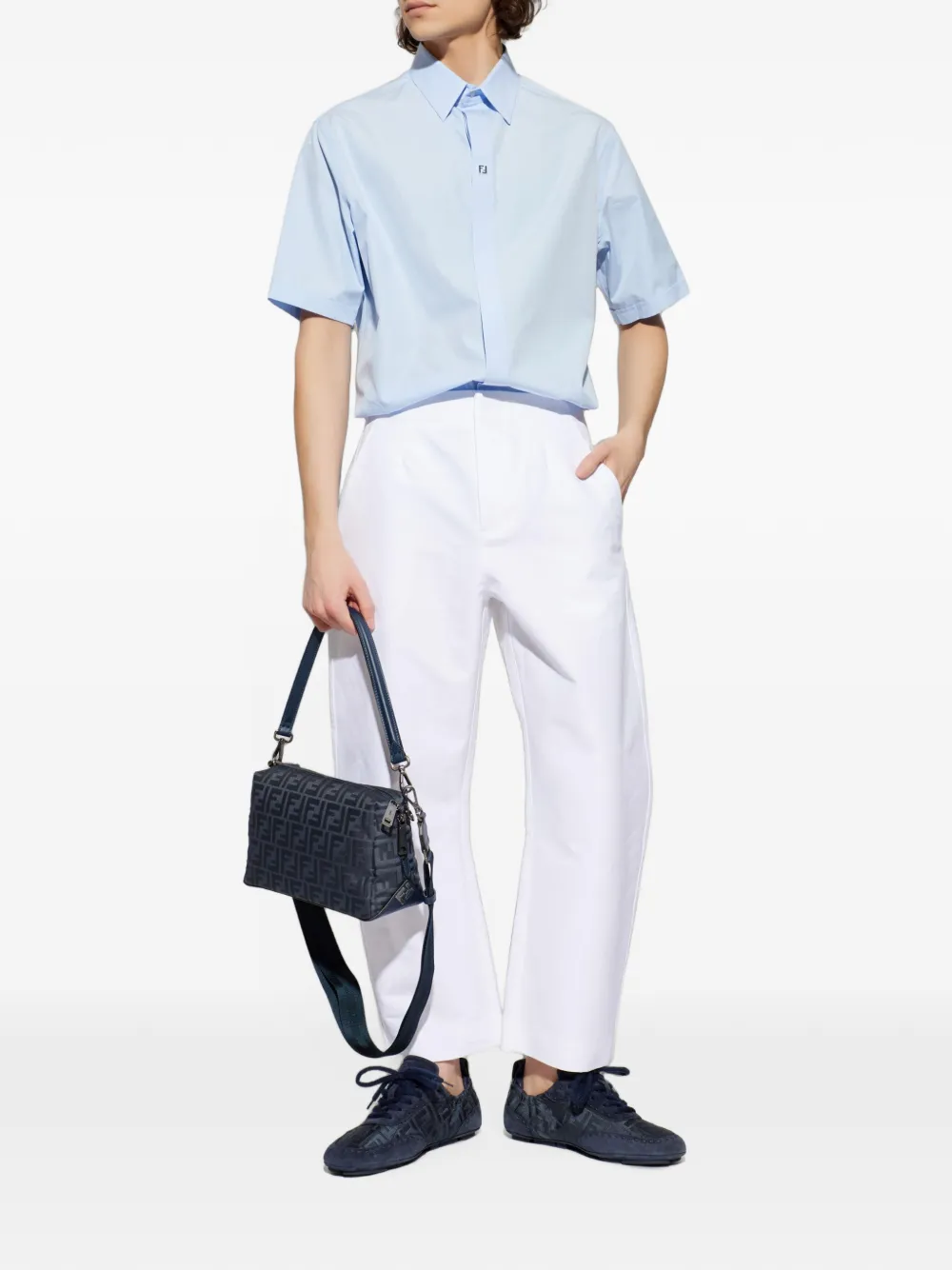 FENDI overhemd met korte mouwen Blauw