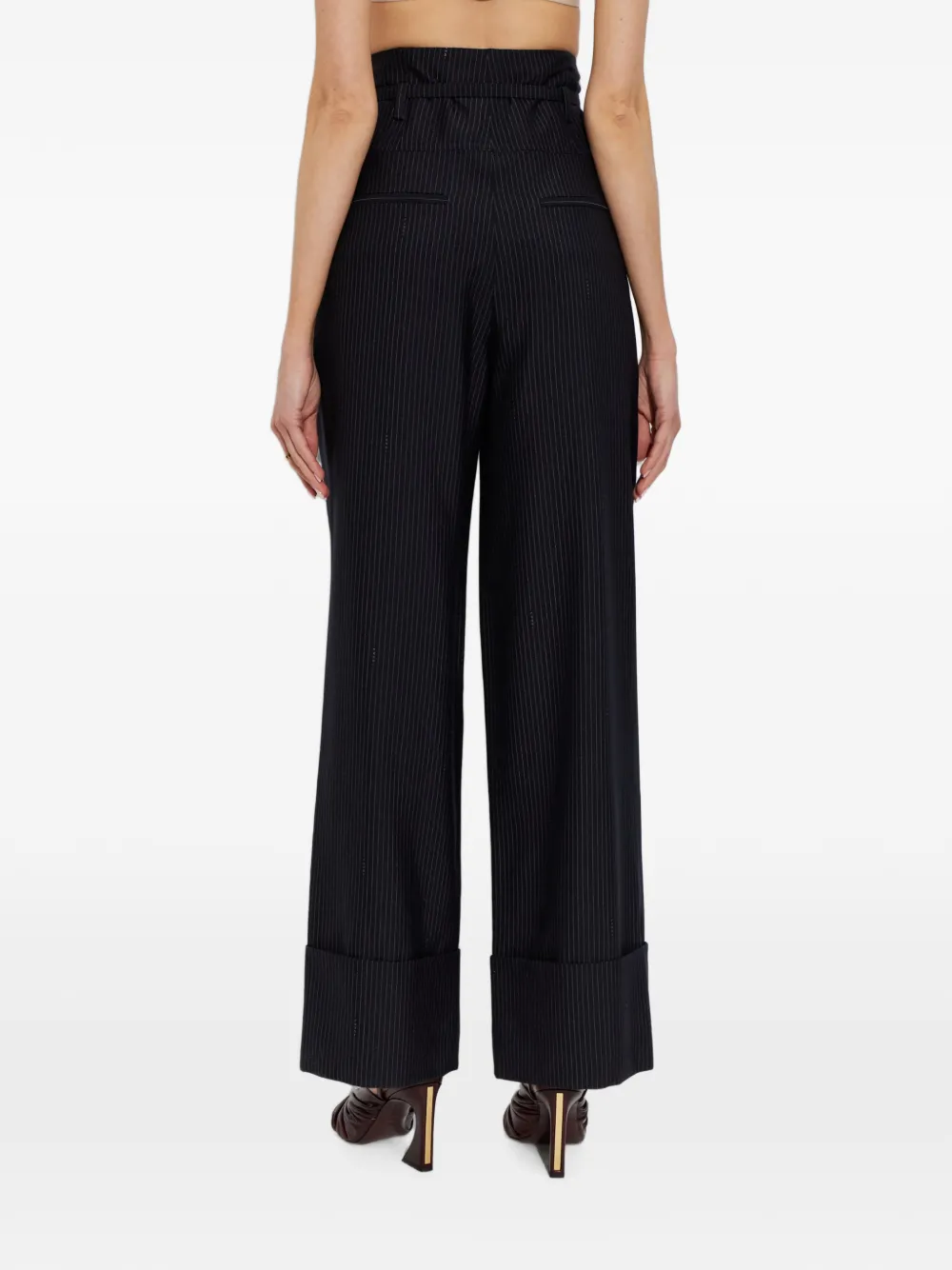 FENDI Broek met krijtstreep Zwart
