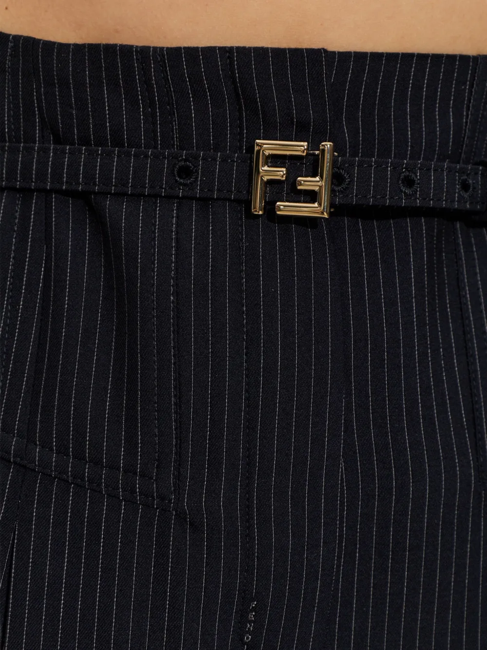 FENDI Broek met krijtstreep Zwart