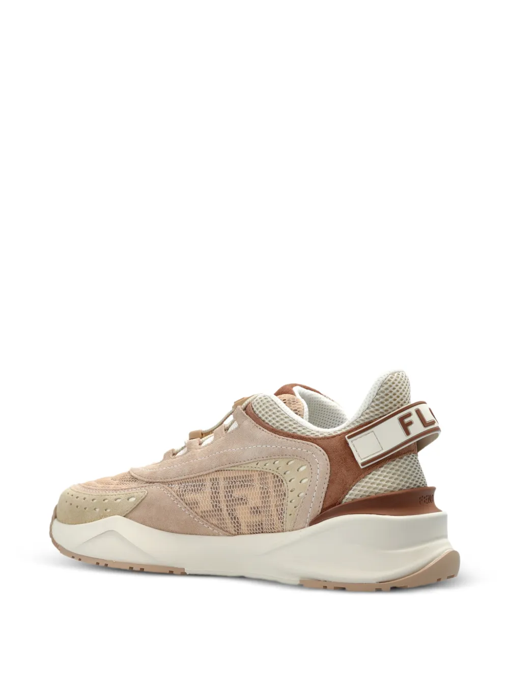 FENDI Flow leather-panelled sneakers Roze