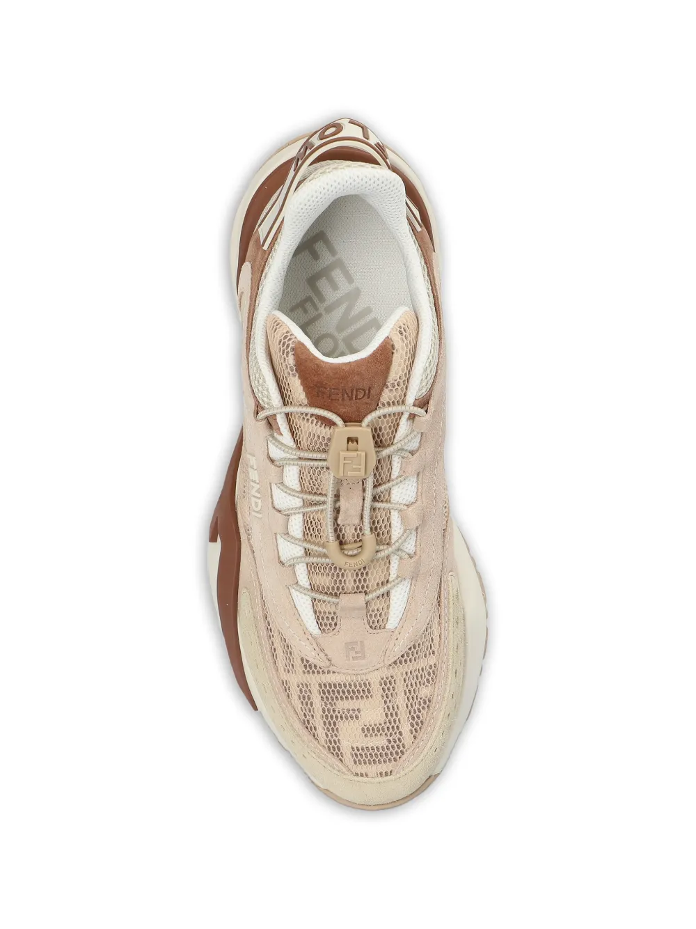 FENDI Flow leather-panelled sneakers Roze