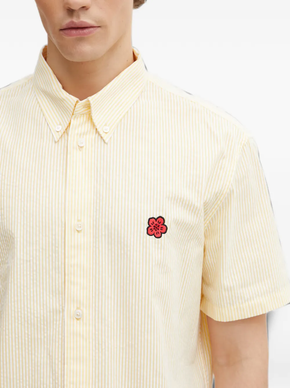 Kenzo Boke Flower seersucker overhemd Geel