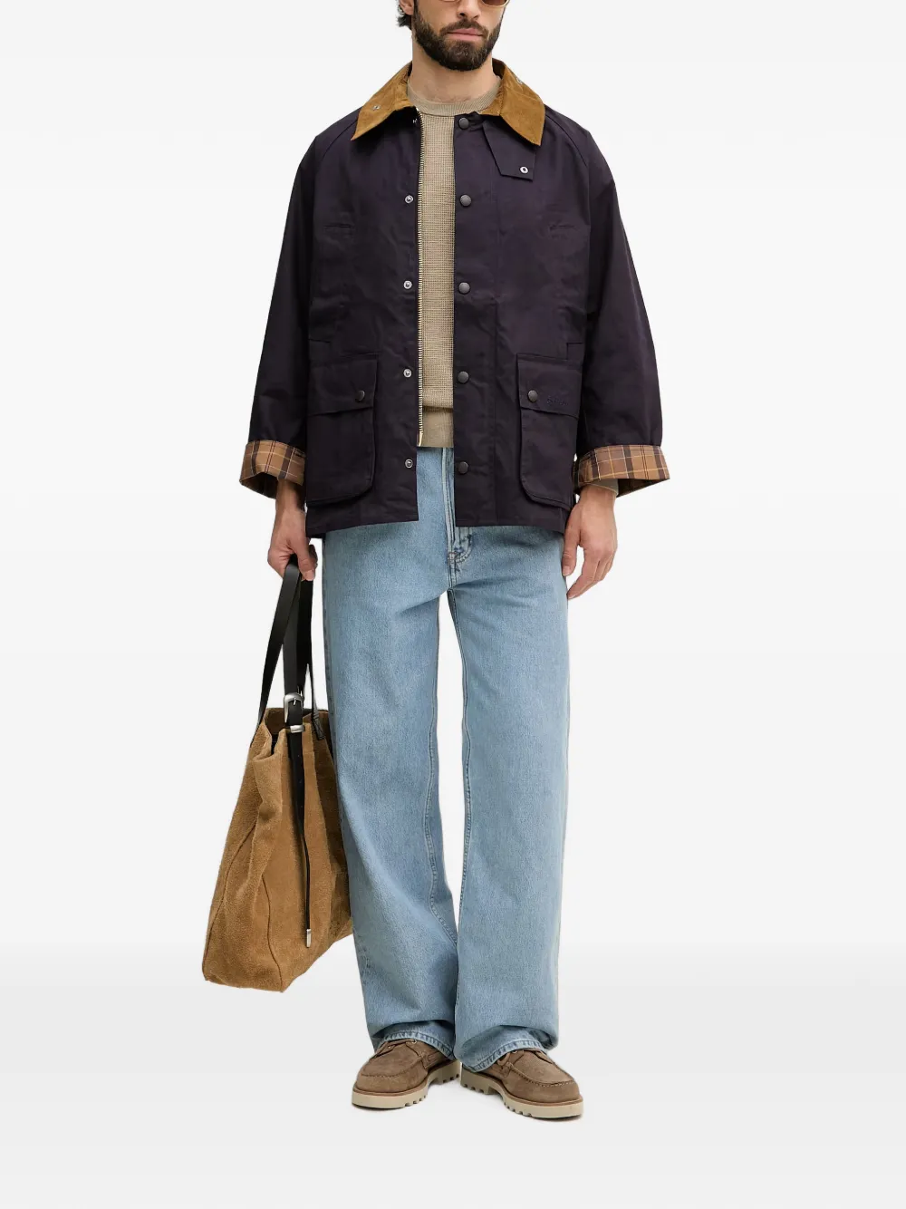 Barbour Oversized Bedale jack Blauw
