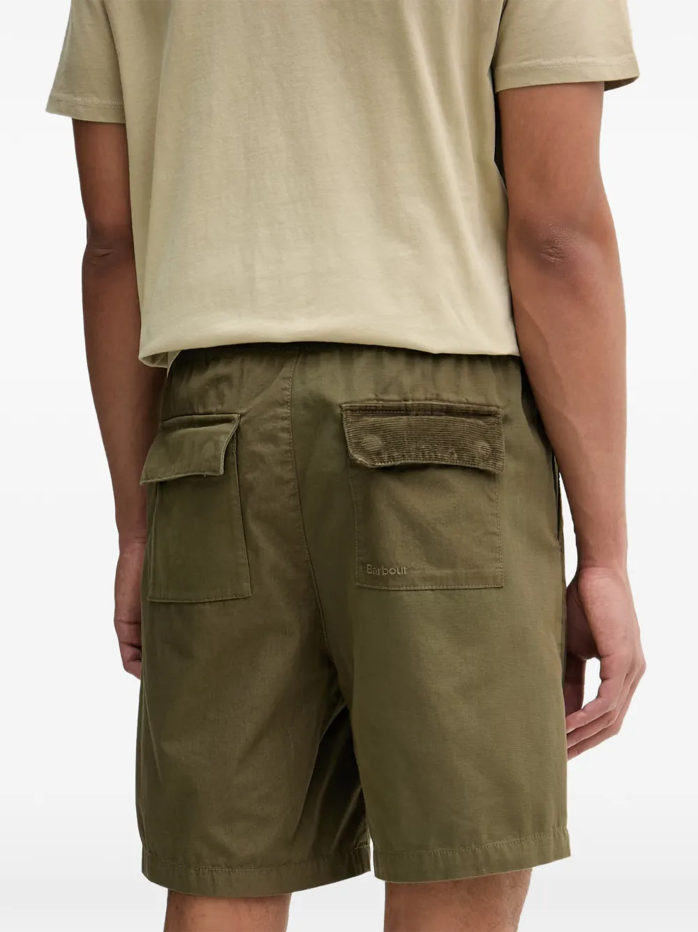 Barbour Shorts met ribfluwelen afwerking en trekkoord Groen