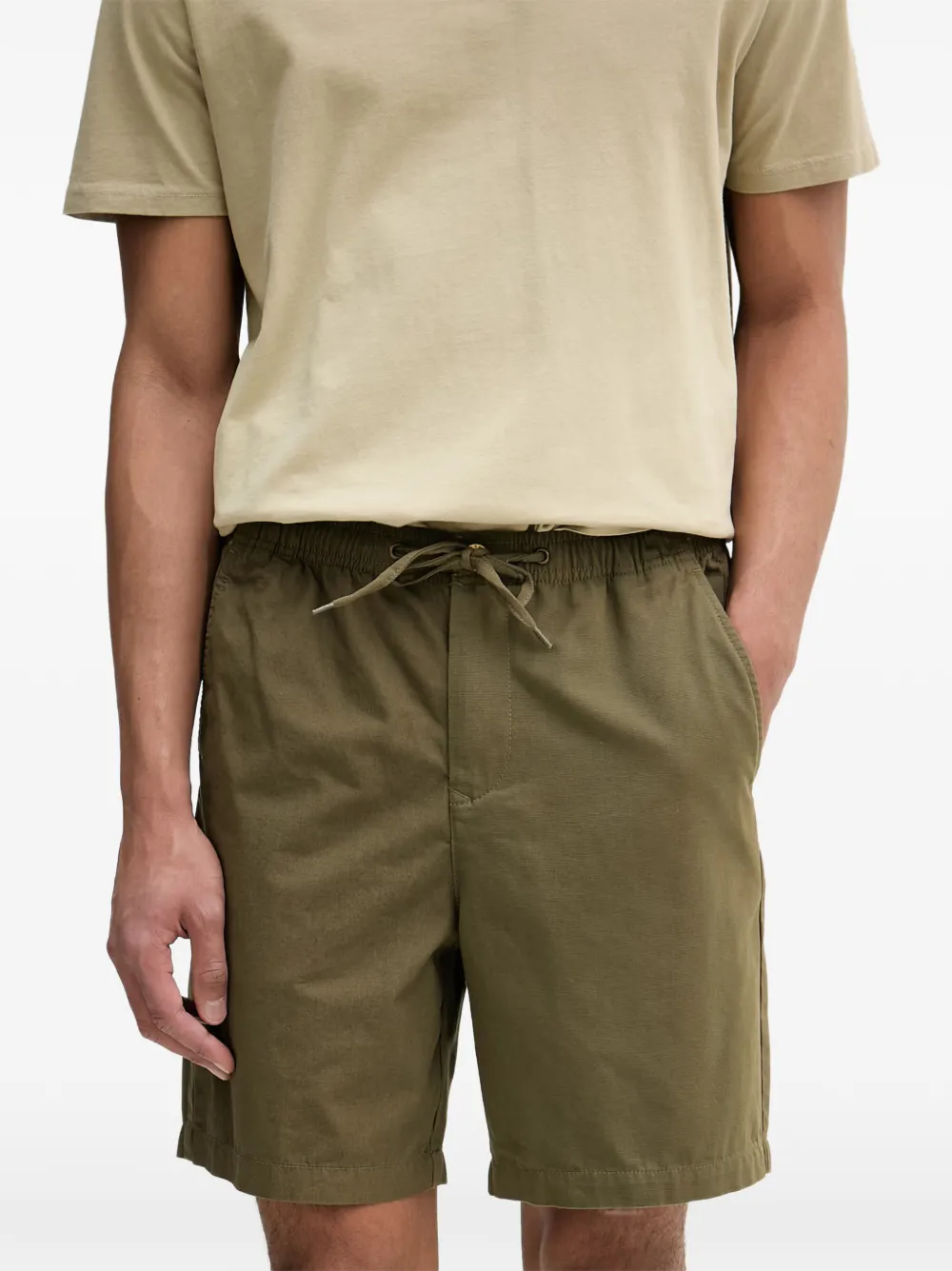 Barbour Shorts met ribfluwelen afwerking en trekkoord Groen