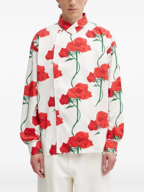 Kenzo floral-print asymmetric-front shirt