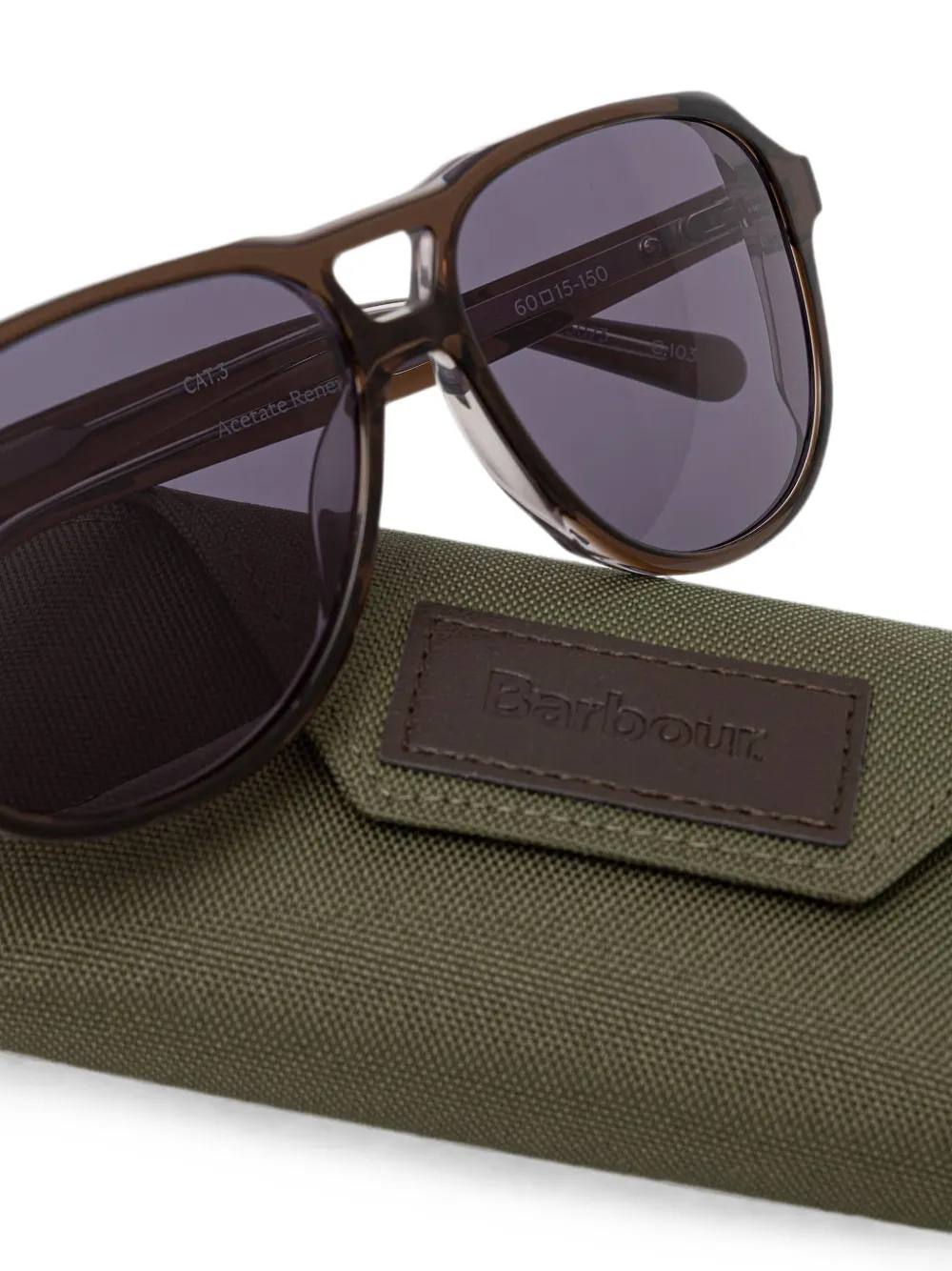 Barbour Zonnebril met piloten montuur Bruin