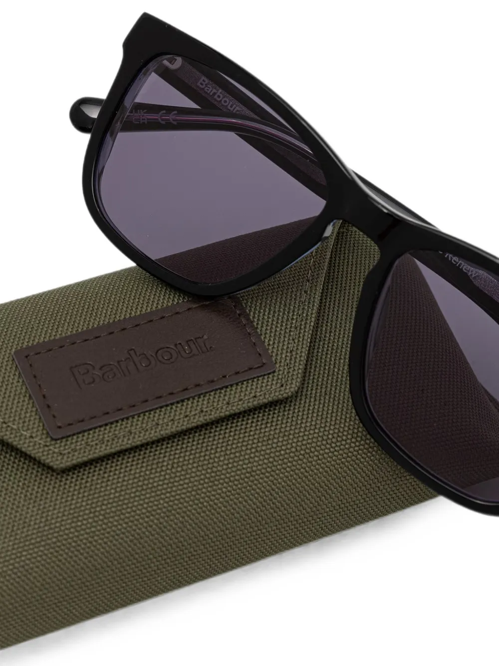 Barbour Zonnebril met rechthoekig montuur Zwart