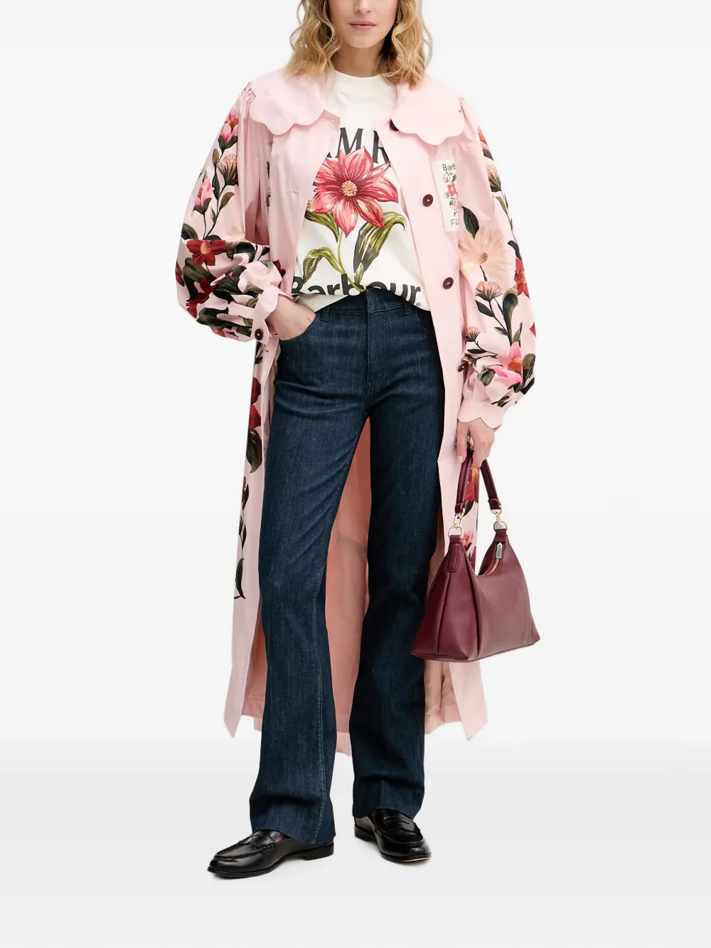 Barbour x FARM Rio Bromelia jas Roze
