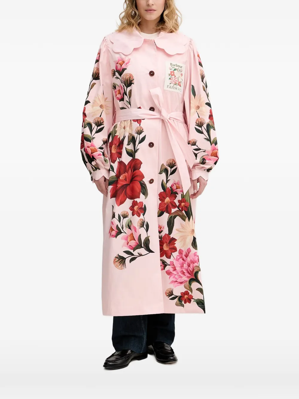 Barbour x FARM Rio Bromelia coat - Rosa