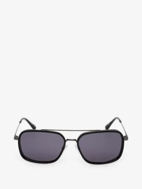 Barbour double-bridge rectangle-frame sunglasses