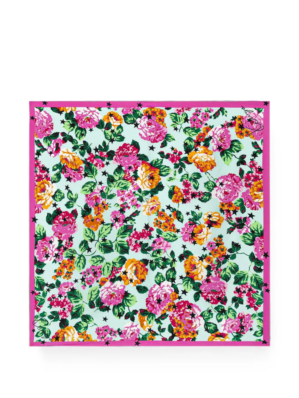 Kenzo floral-print star-print scarf - Rosa