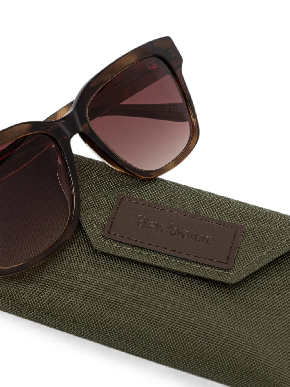 Barbour Zonnebril met vierkant montuur Bruin