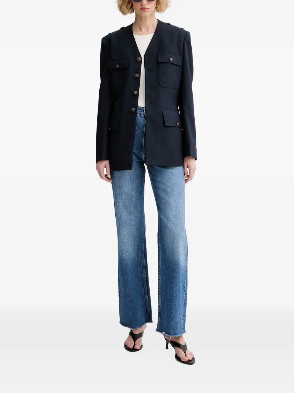 Kenzo Legerjack met zakken Blauw