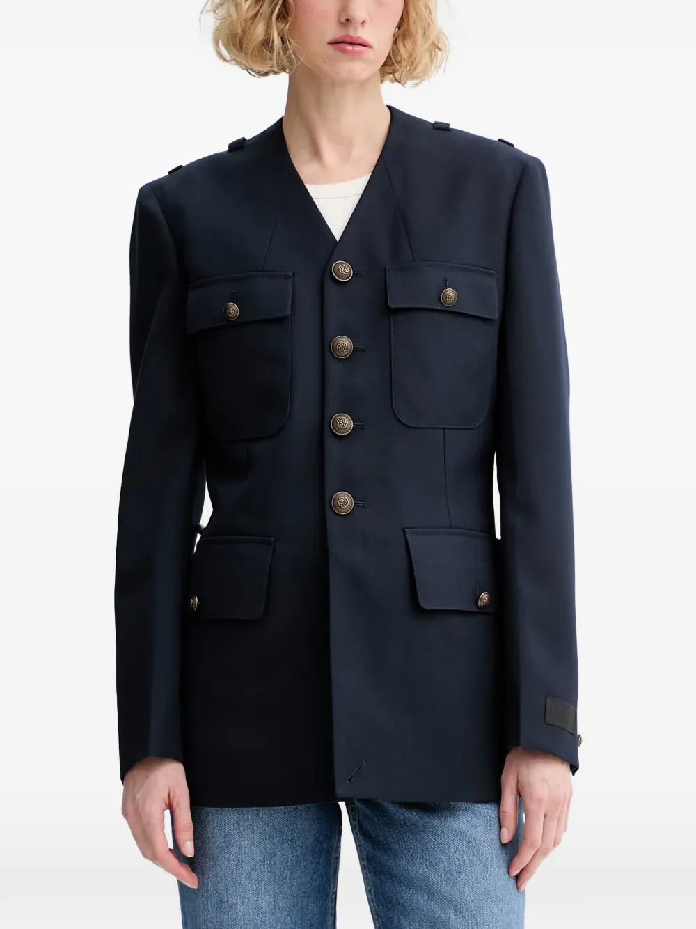 Kenzo multi-pocket military acket - Blue