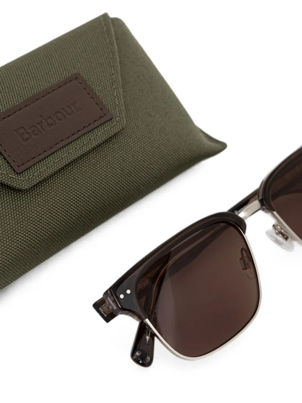 Barbour Zonnebril met vierkant montuur Bruin