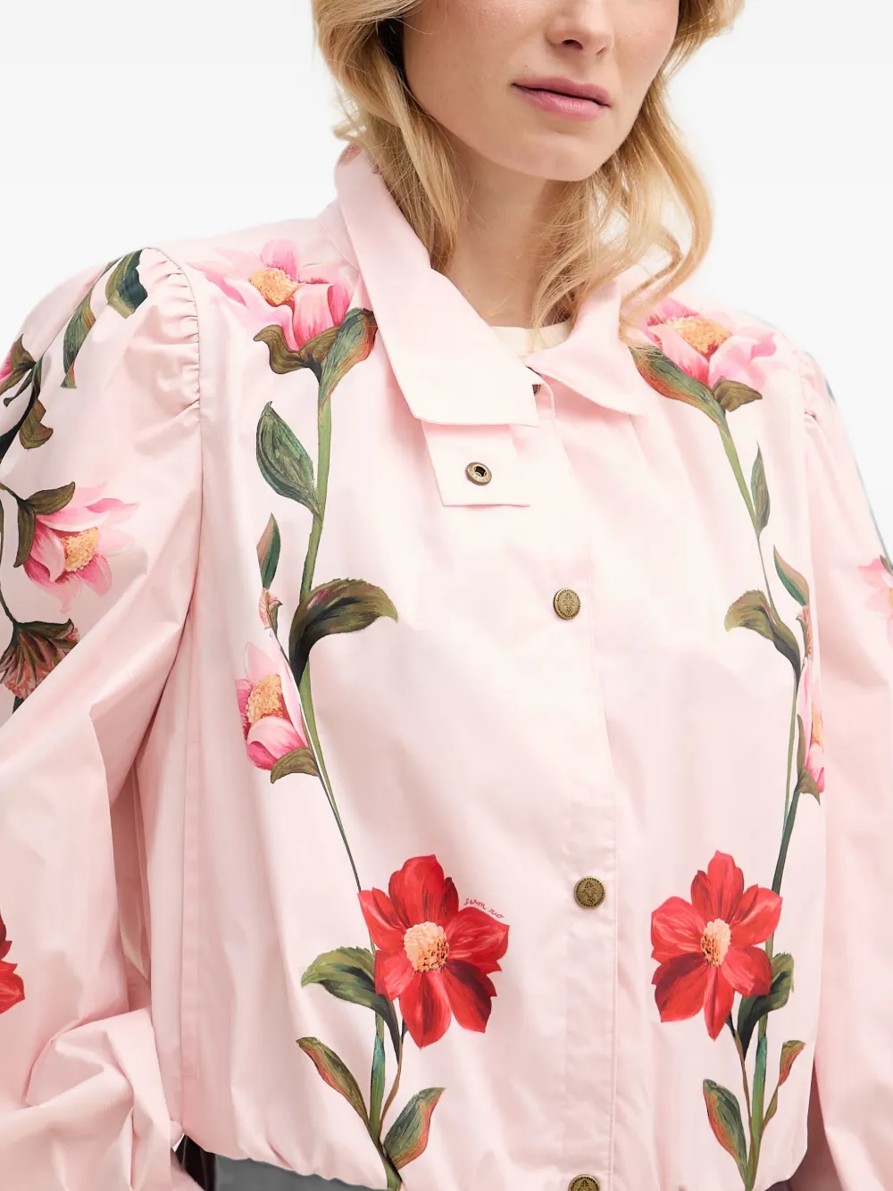 Barbour x FARM Rio Madalena jack met bloemenprint Roze