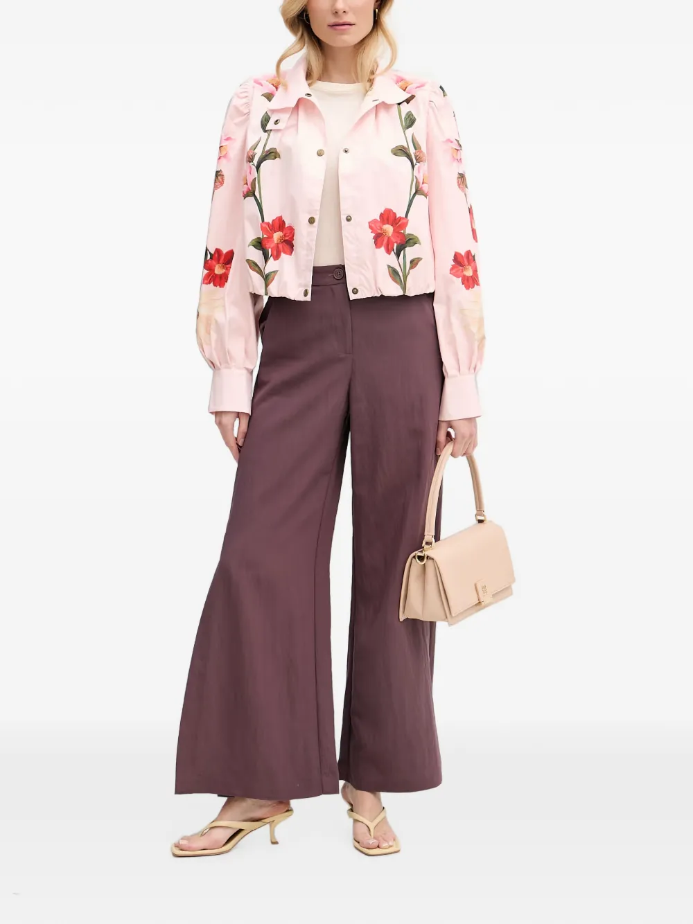 Barbour x FARM Rio Madalena jack met bloemenprint Roze