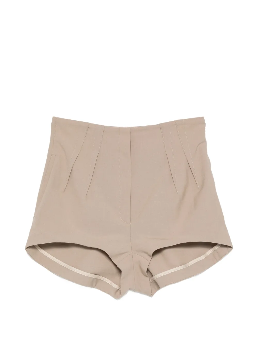 Mugler pleated-design shorts - Neutrals