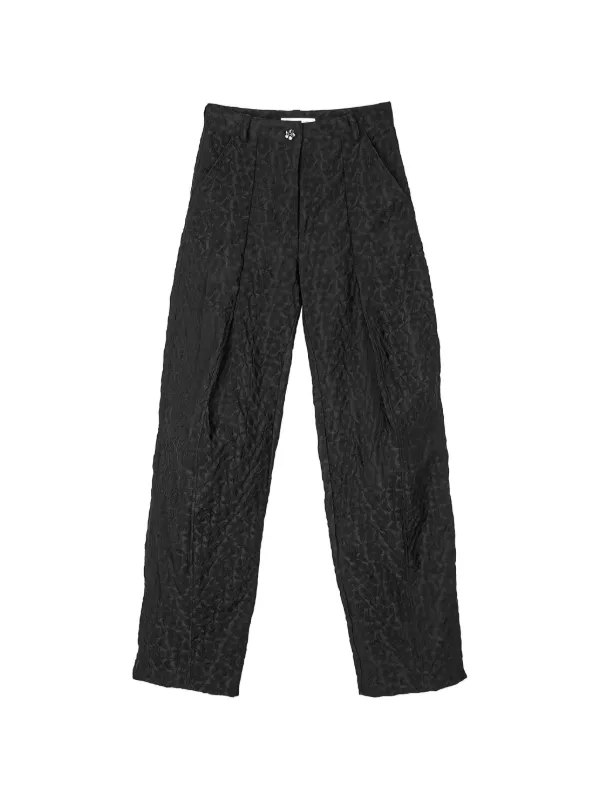 Cecilie Bahnsen Darmela Begonia-jacquard Tapered Trousers in Black